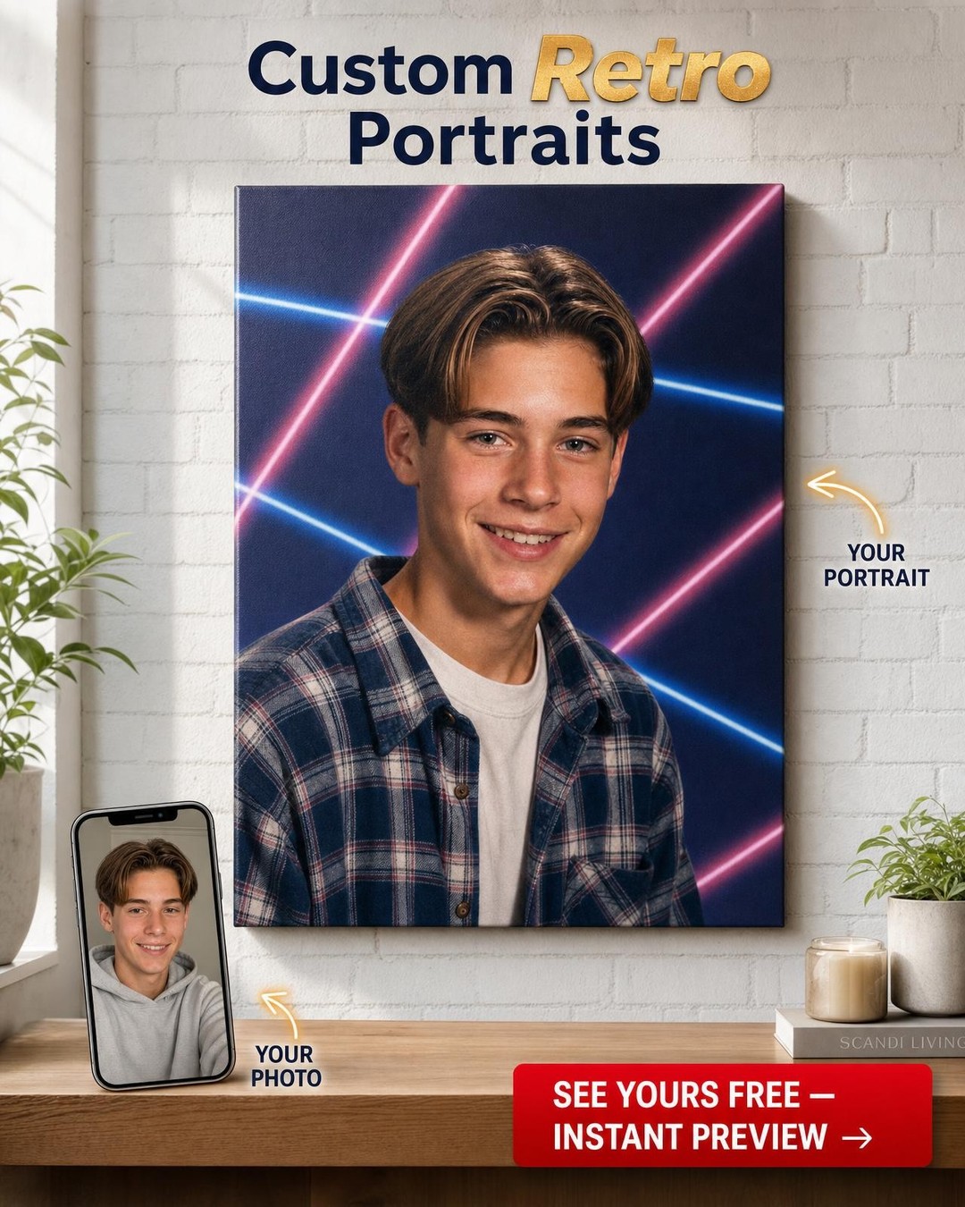 Revive Your Childhood with a 90s Laser Portrait Canvas