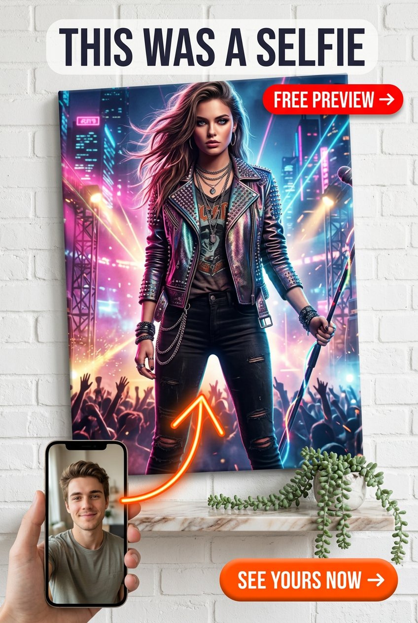 Retrato Personalizado de Leyenda Rockstar Eléctrico