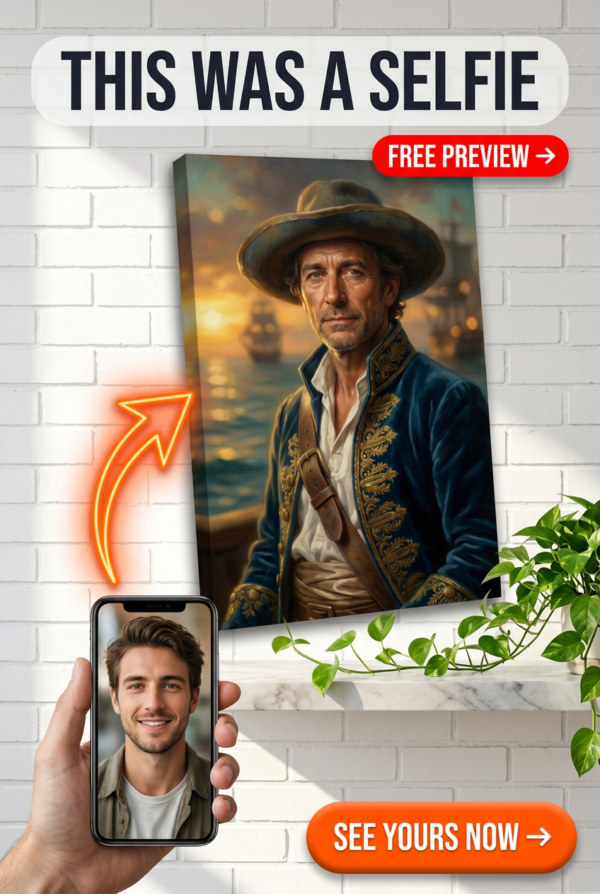 Ritratto Personalizzato di Pirata per Uomo