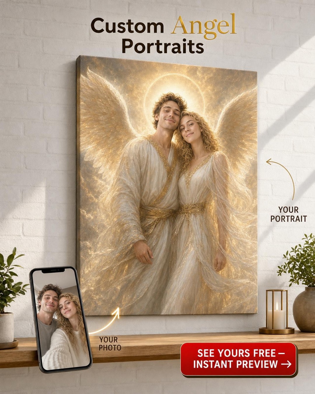 Celestial Angel Canvas Gift Portrait