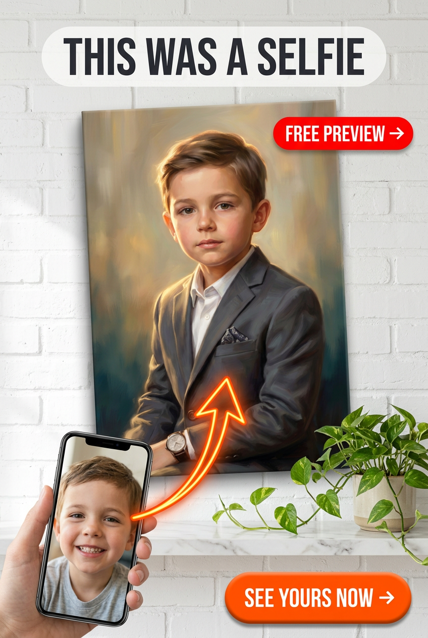 Custom Impressionist Single-Man Portrait — Serene Canvas from Photo