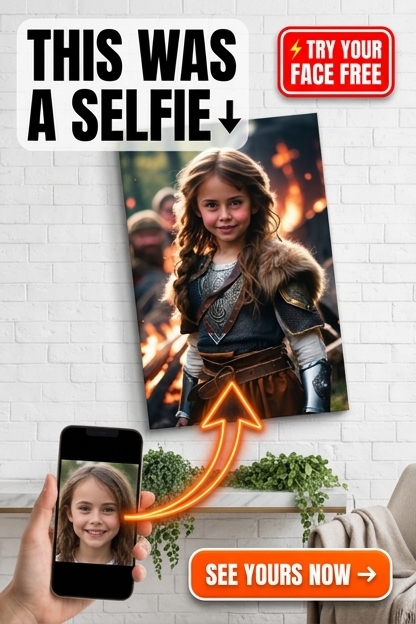 Viking Custom Portrait from Photo | Personalized Kids Gift