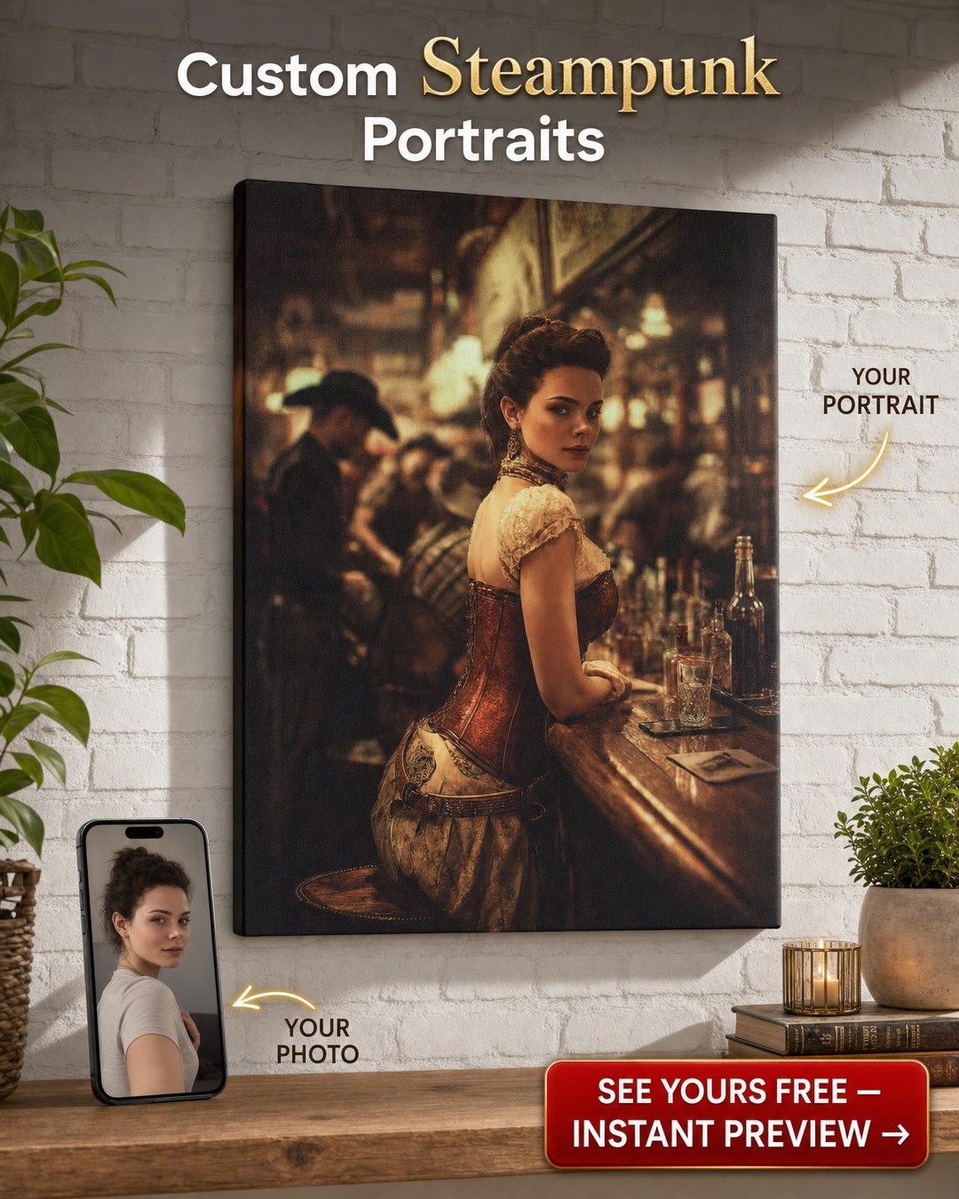 Custom Victorian Woman Portrait — Regal Canvas from Photo