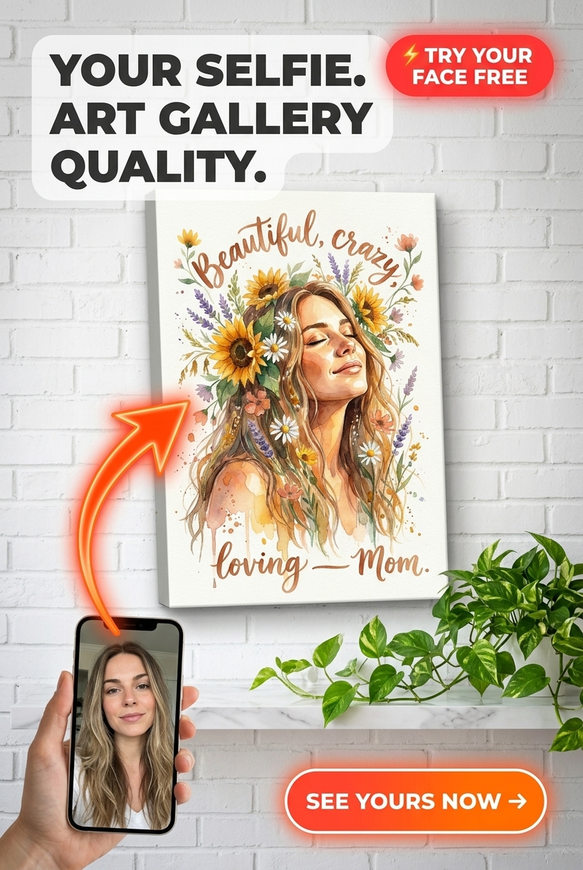 Beautiful Crazy Mom Portrait | Personalized Mother's Day Quote Poster