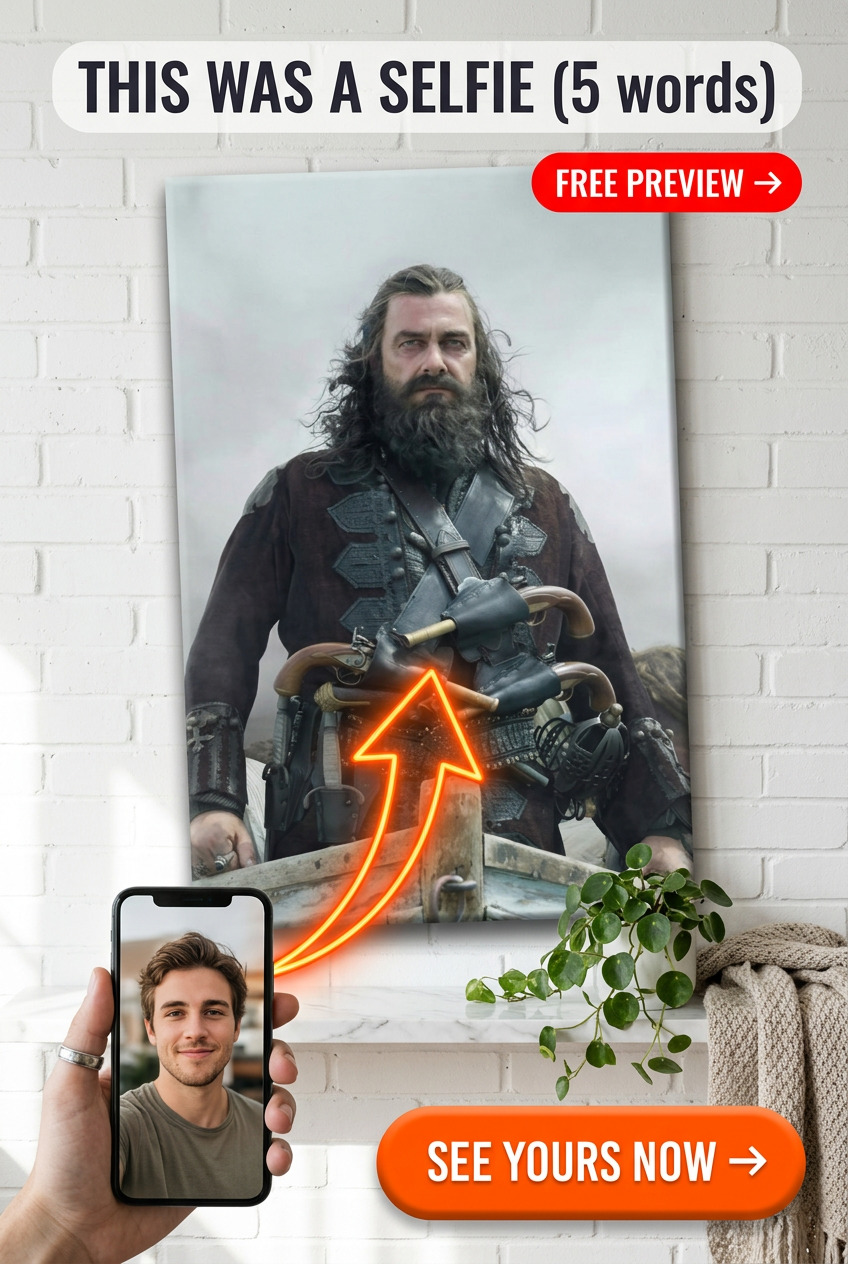 Custom Pirate Portrait for Man — Heroic Canvas from Photo
