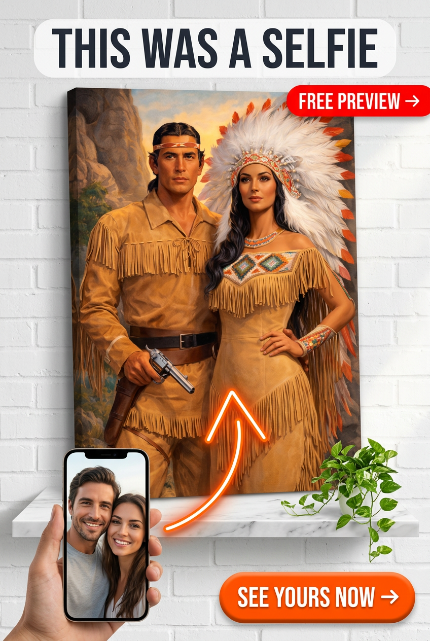 Spersonalizowany Portret w Stylu Western z Zdjęcia | Personalizowany Prezent dla Par