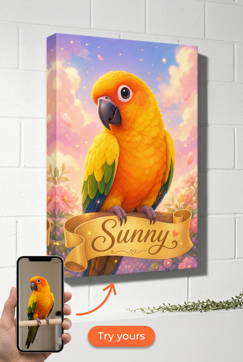 Custom Disney Pet Portrait — Whimsical Cat Canvas from Photo