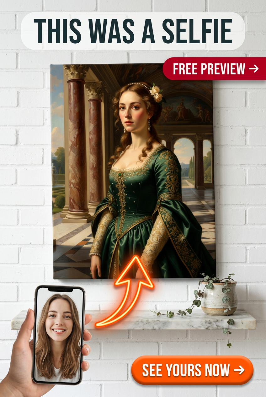 Custom Renaissance Woman Portrait — Regal Canvas from Photo