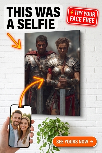 Romeins-Thema Gepersonaliseerd Portret van Foto | Gepersonaliseerd Canvascadeau voor Stellen