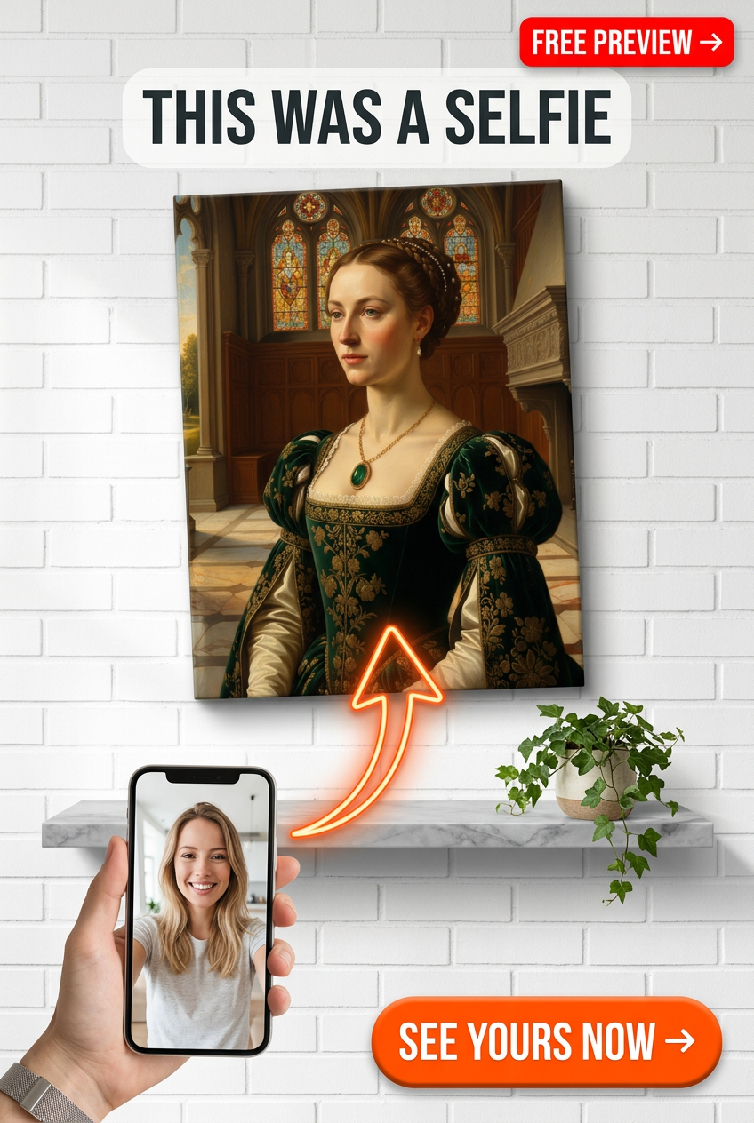 Custom Renaissance Woman Portrait — Regal Canvas from Photo