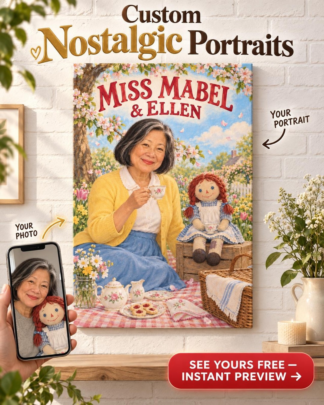 Your Own Picture Book Custom Portrait from Photo | Personalized Childhood Keepsake Gift