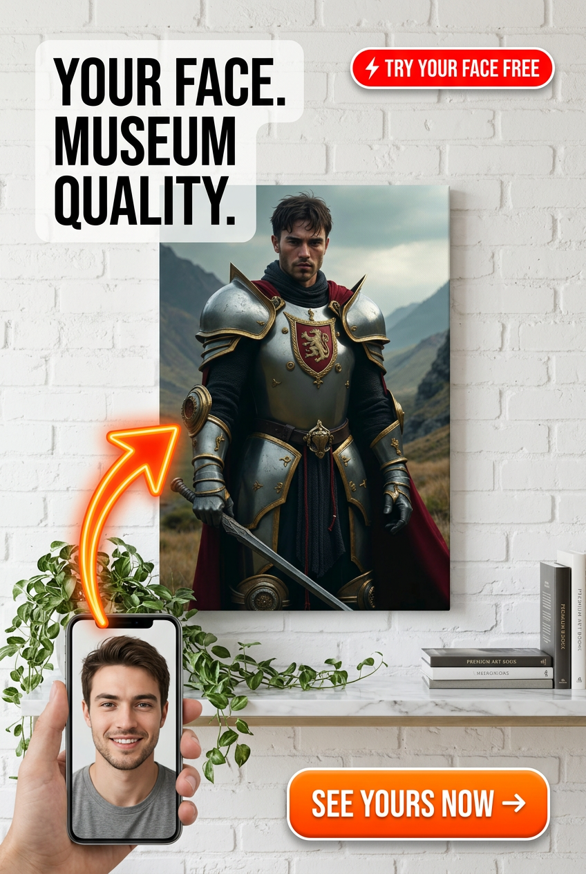 Medieval Custom Portrait from Photo | Personalized Gift for Him