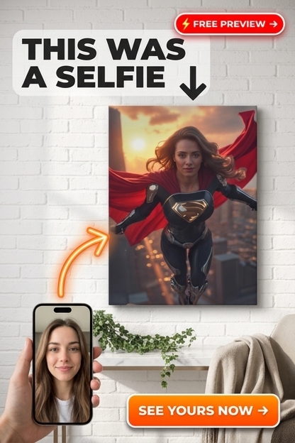 Superhero Custom Portrait from Photo | Personalized Canvas Gift for Her