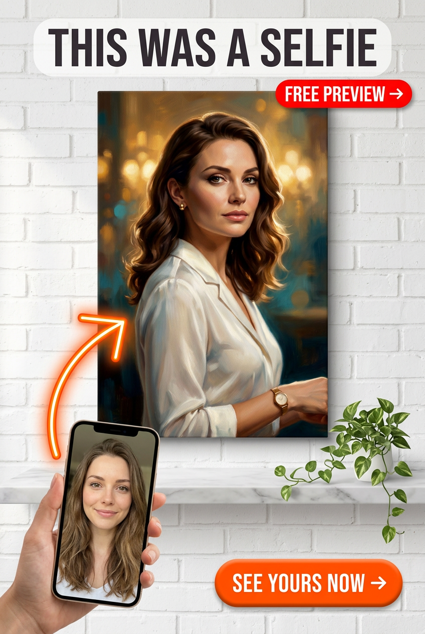Tijdloos portret in zwart grenen lijst - Elegant ontwerp