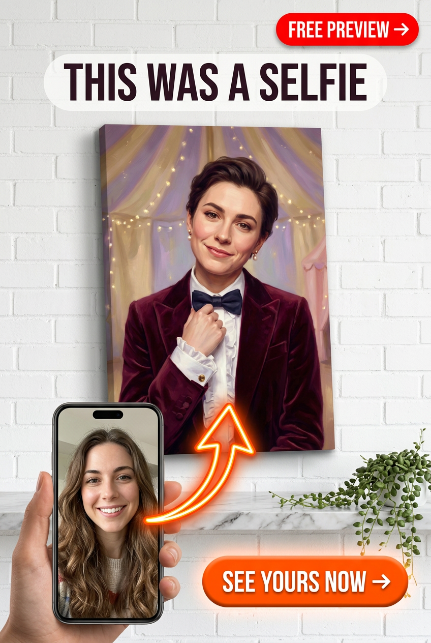 Custom Victorian Woman Portrait — Whimsical Elegance Canvas