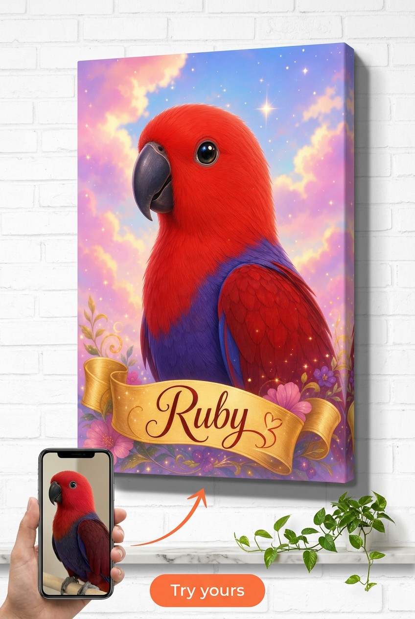 Custom Disney Pet Portrait — Whimsical Cat Canvas from Photo