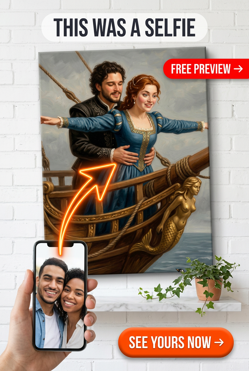 Custom Renaissance Couple Portrait — Romantic Canvas from Photo