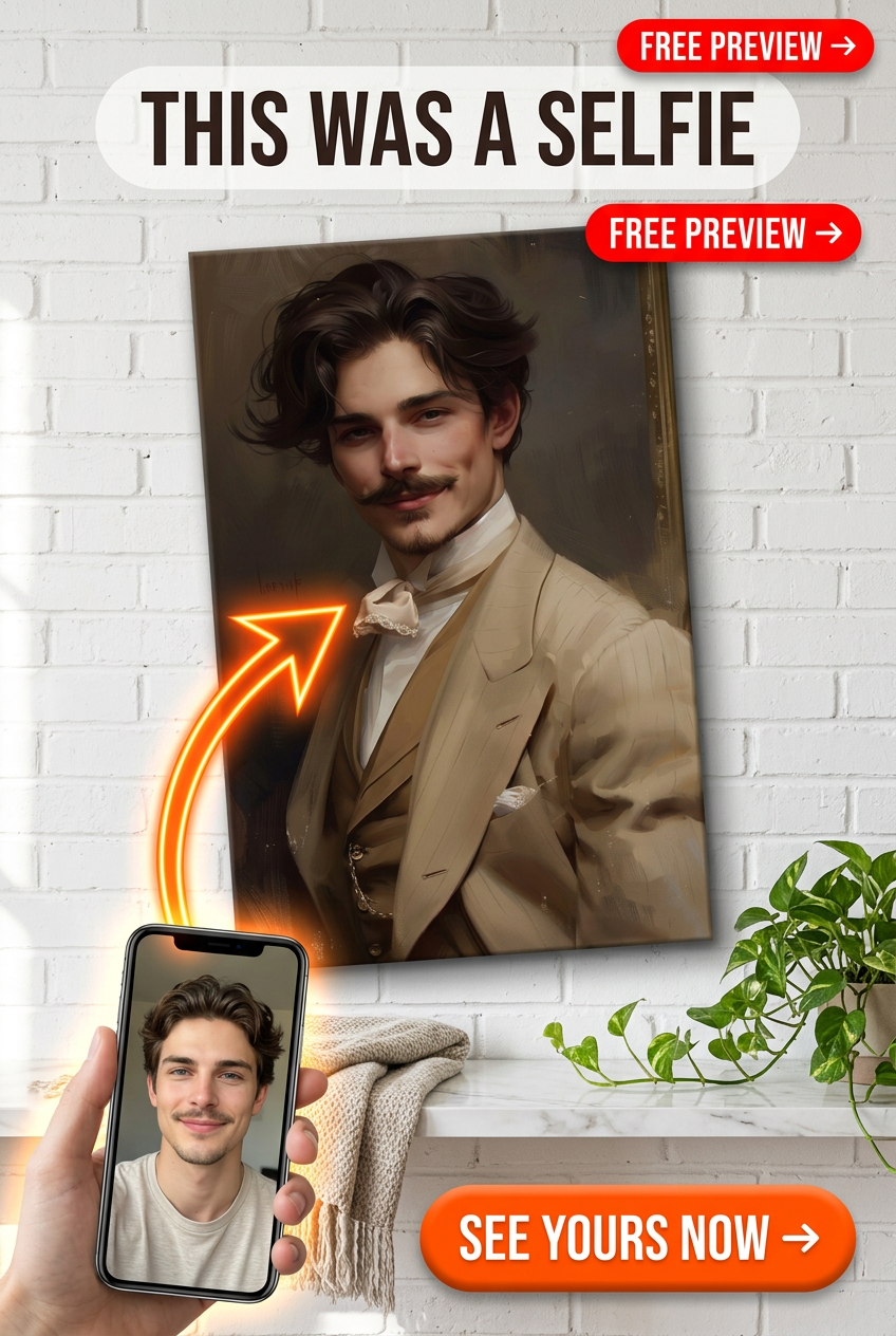 Portret na Zamówienie w Stylu Vintage z Zdjęcia | Personalizowane Płótno dla Niego
