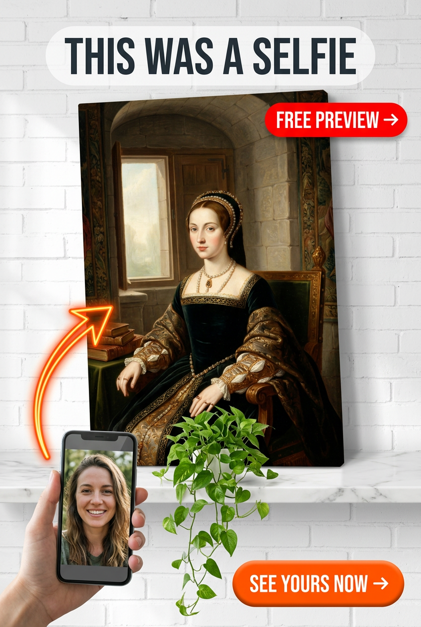 Custom Renaissance Woman Portrait — Regal Canvas from Photo