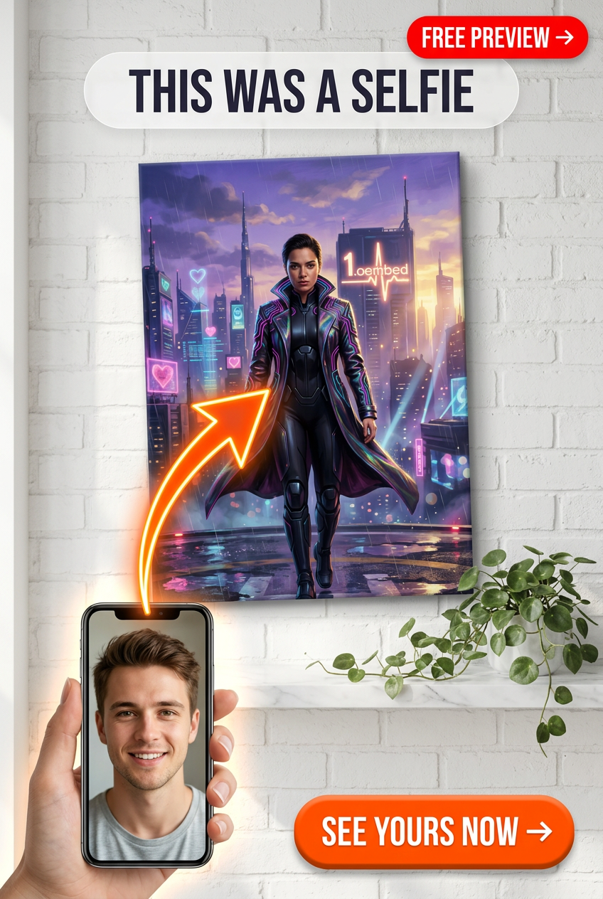 Love.exe Rebooted Neon Cyberportrait Canvas for Person