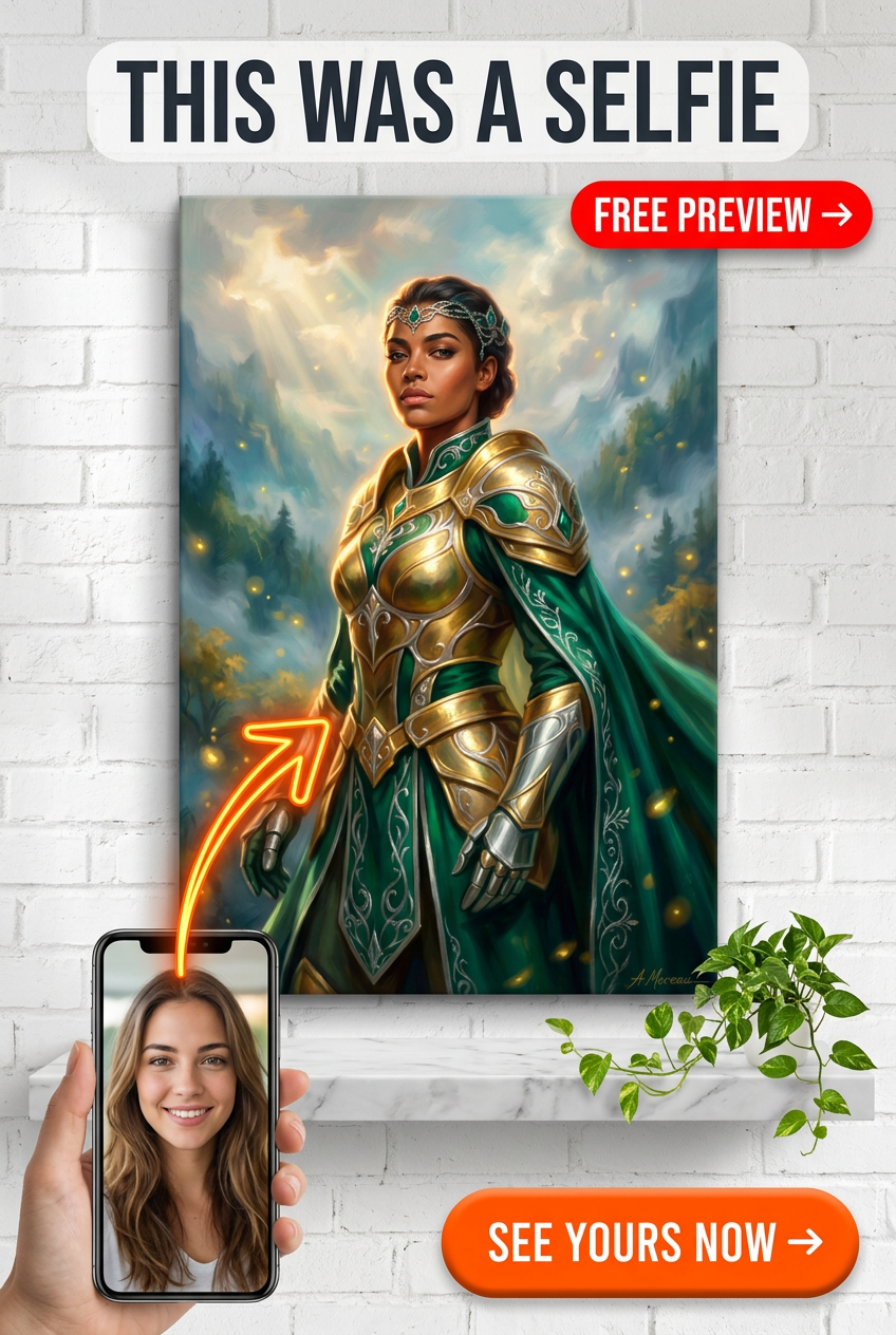 Custom Fantasy Woman Portrait — Heroic Warrior Art from Photo