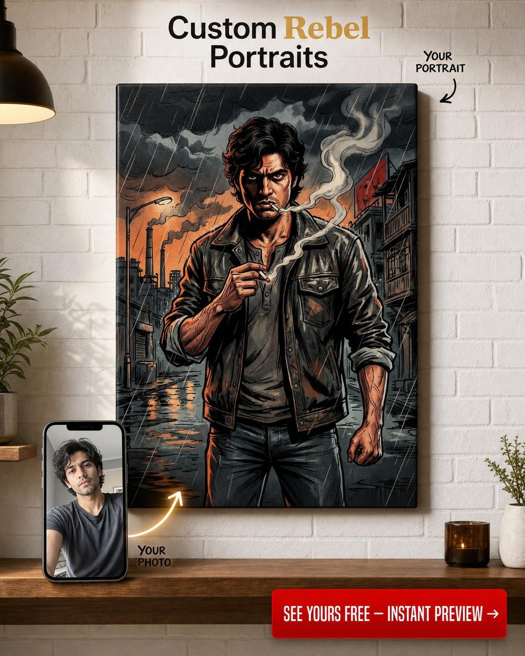 Epic Heroic Anime Portrait Canvas for Fans