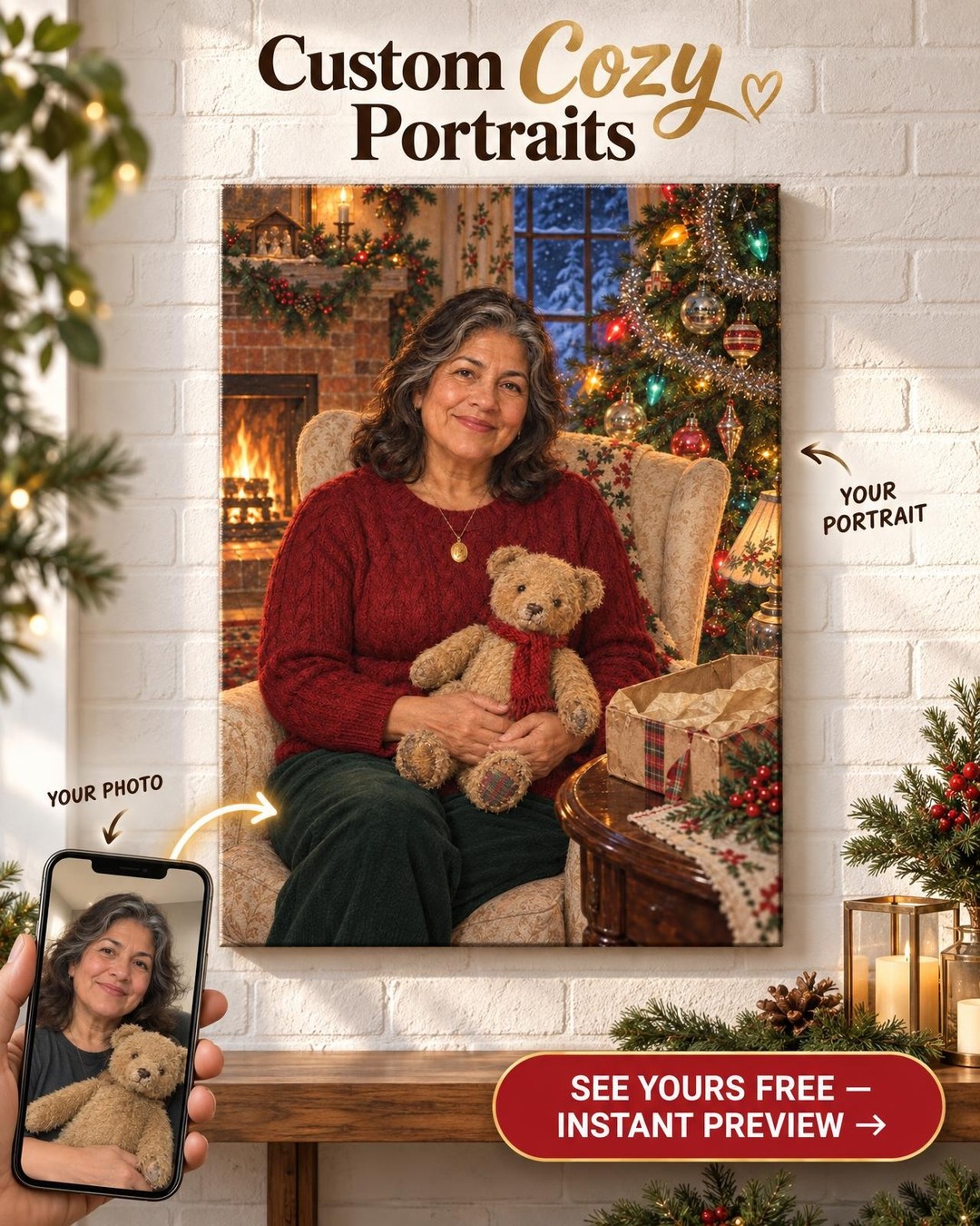 Every Christmas Since Custom Portrait from Photo | Personalized Childhood Keepsake Gift