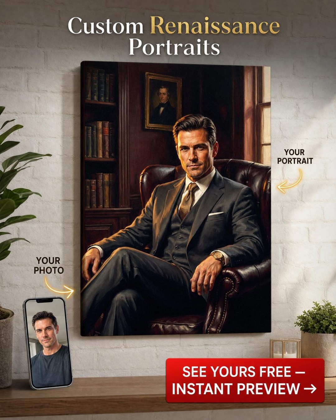 Custom Renaissance Man Portrait — Regal Canvas