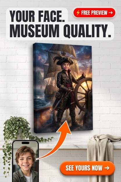 Portrait Personnalisé Épopée Pirate pour Garçon
