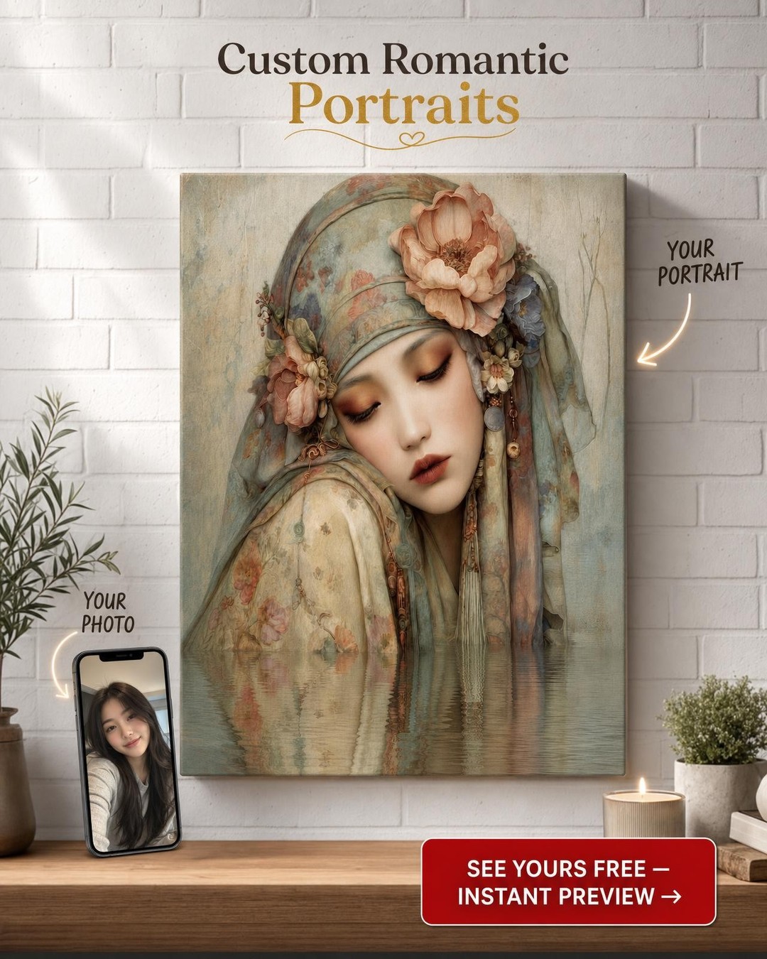 Premium Custom Portrait from Photo | Personalized Canvas Gift