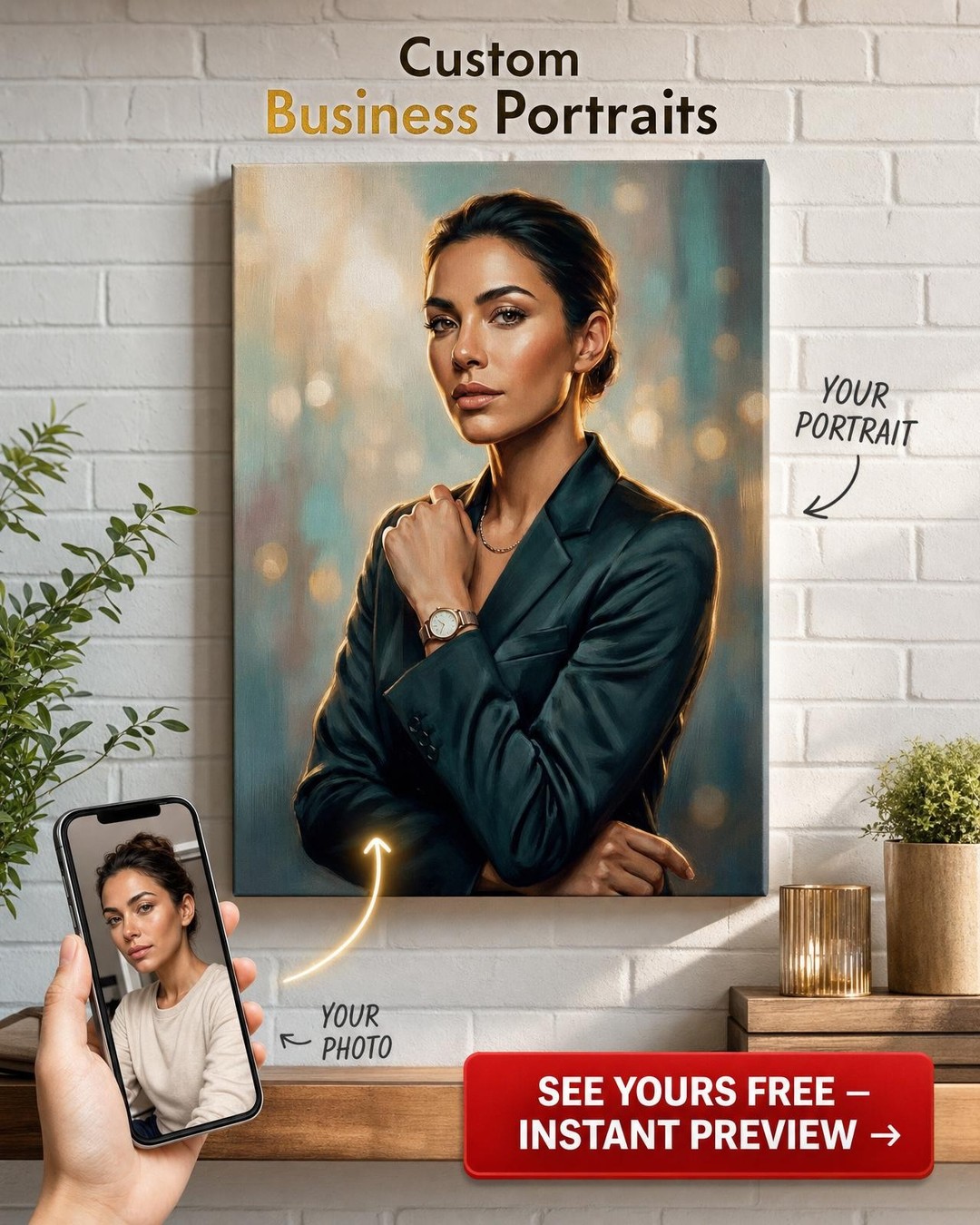 Custom Renaissance Woman Portrait — Serene Canvas Art from Photo