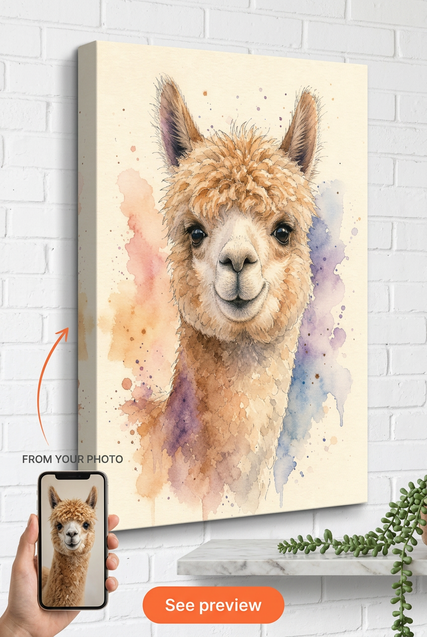 Custom Watercolor Pet Portrait — Whimsical Dog Art from Photo