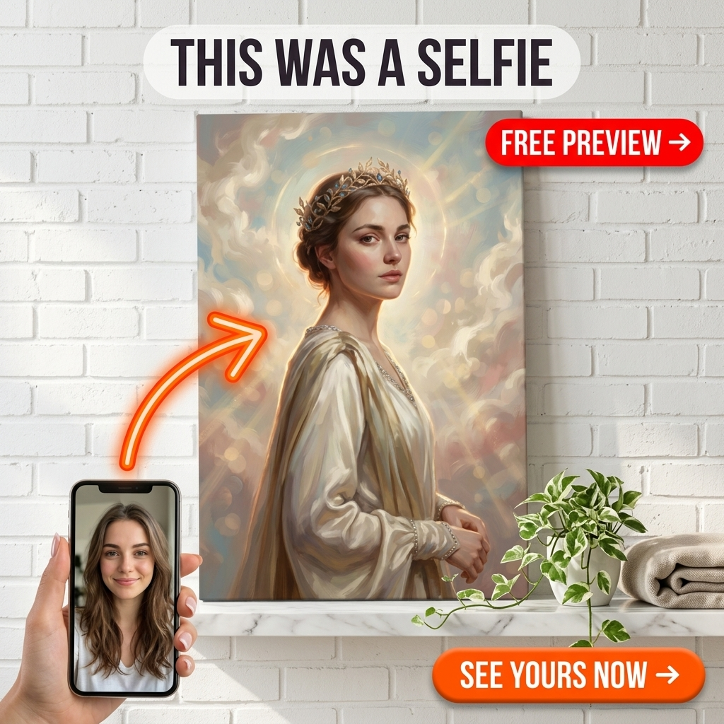 Custom Greek God Woman Portrait — Regal Crown Canvas
