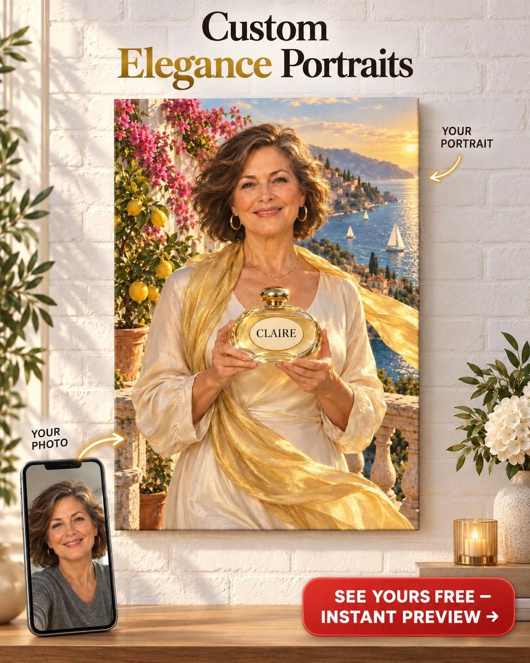 Riviera Perfume Custom Portrait from Photo | Personalized Signature Scent Gift