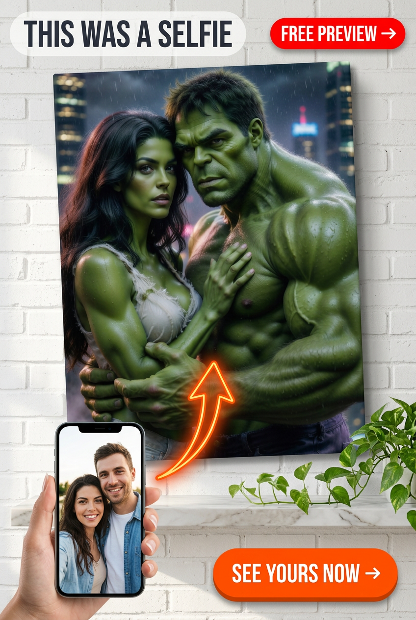 Custom Superhero Couple Portrait — Whimsical Canvas from Photo