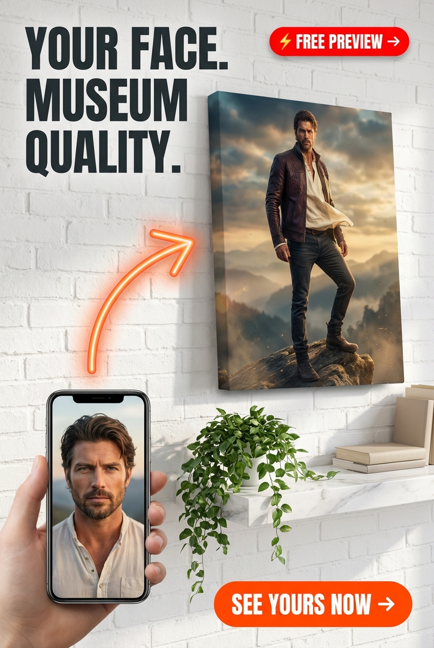 Custom Mountain Man Portrait — Heroic Canvas from Photo