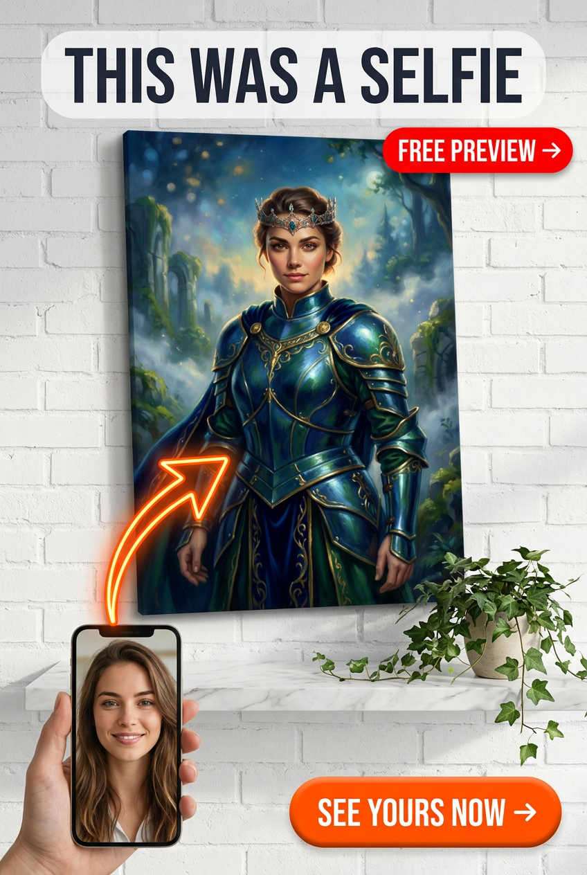 Custom Knight Woman Portrait — Heroic Fantasy Art from Photo