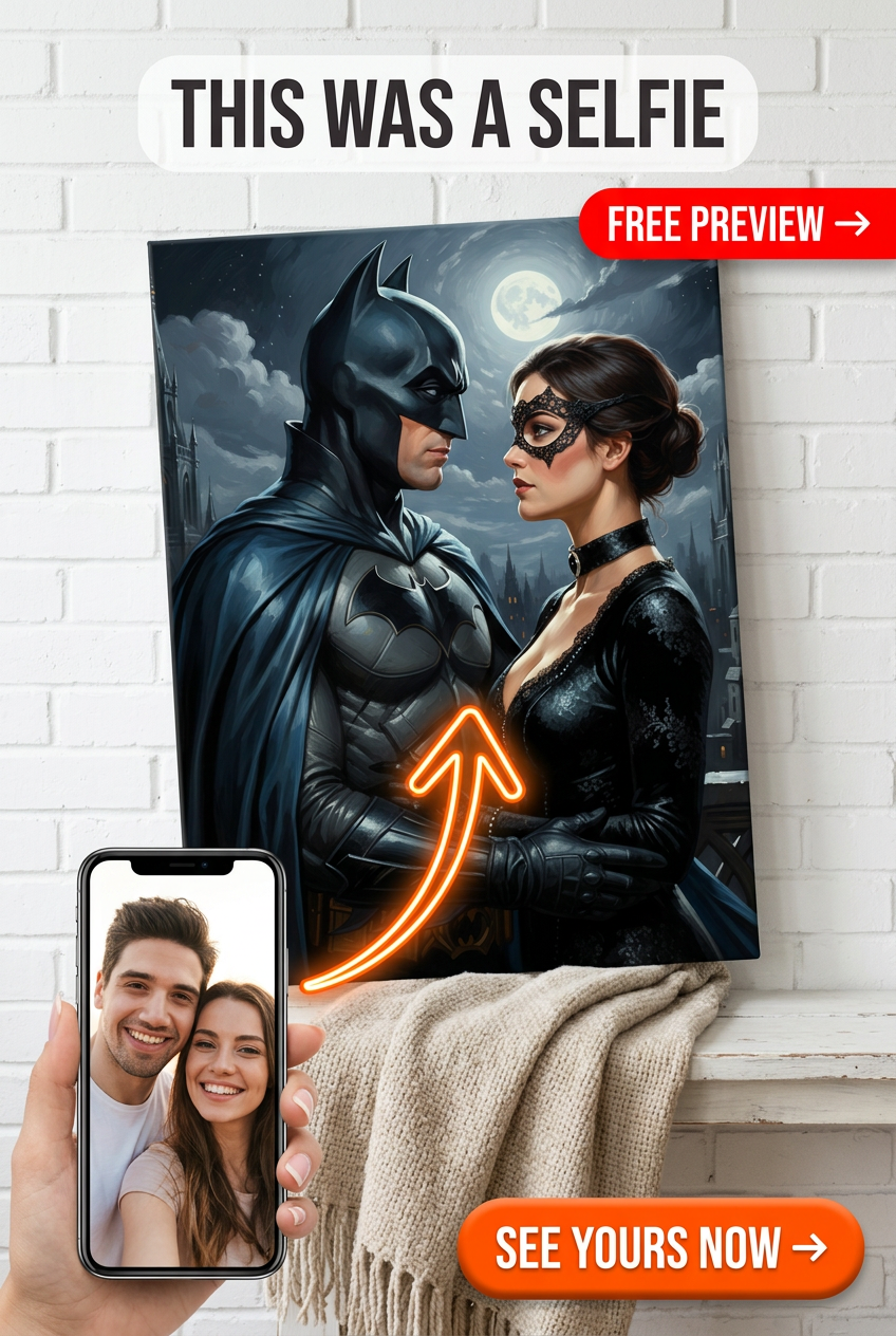 Gothic Romance: Batman & Catwoman Couple Portrait
