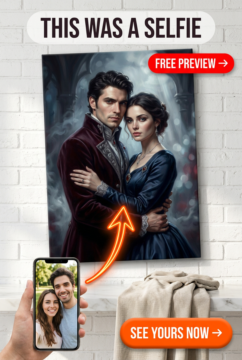 Dracula Couple Portrait - Romantic Gothic Elegance