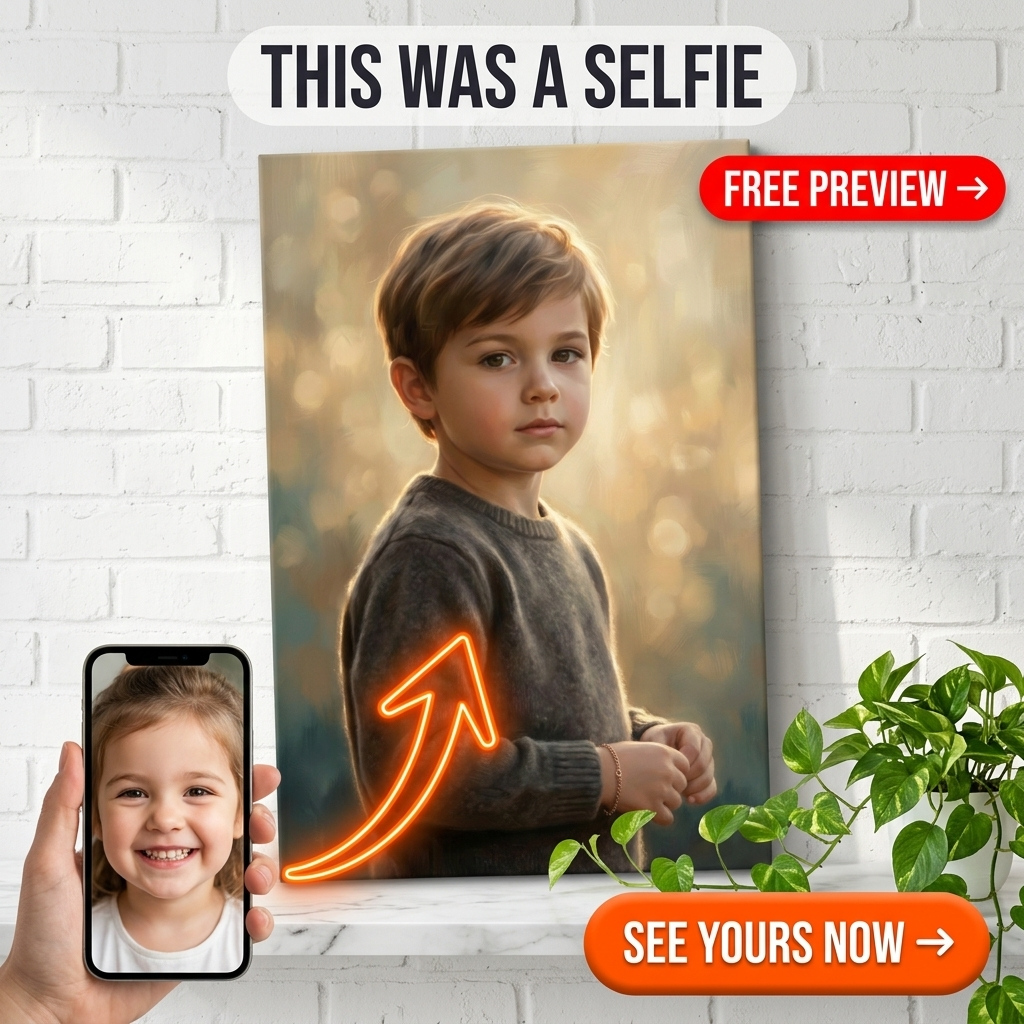 Timeless Elegance Boy Portrait Art Canvas