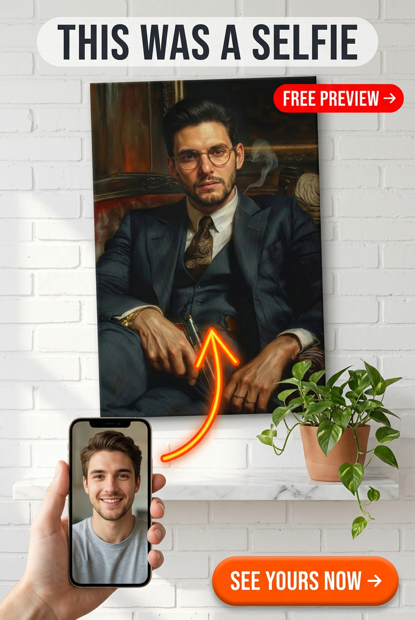 Custom Royal Single-Man Portrait — Regal Canvas from Photo