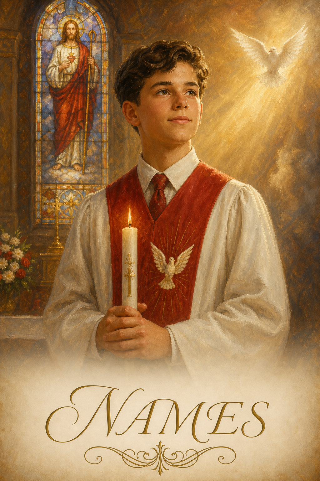Custom Religious Single-Man Portrait — Serene Faith from Photo