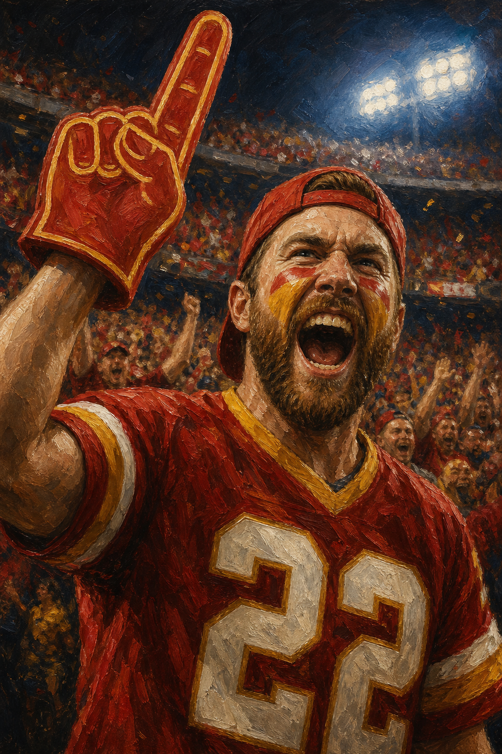 Custom Sports Single-Man Portrait — Festive Fan Canvas from Photo