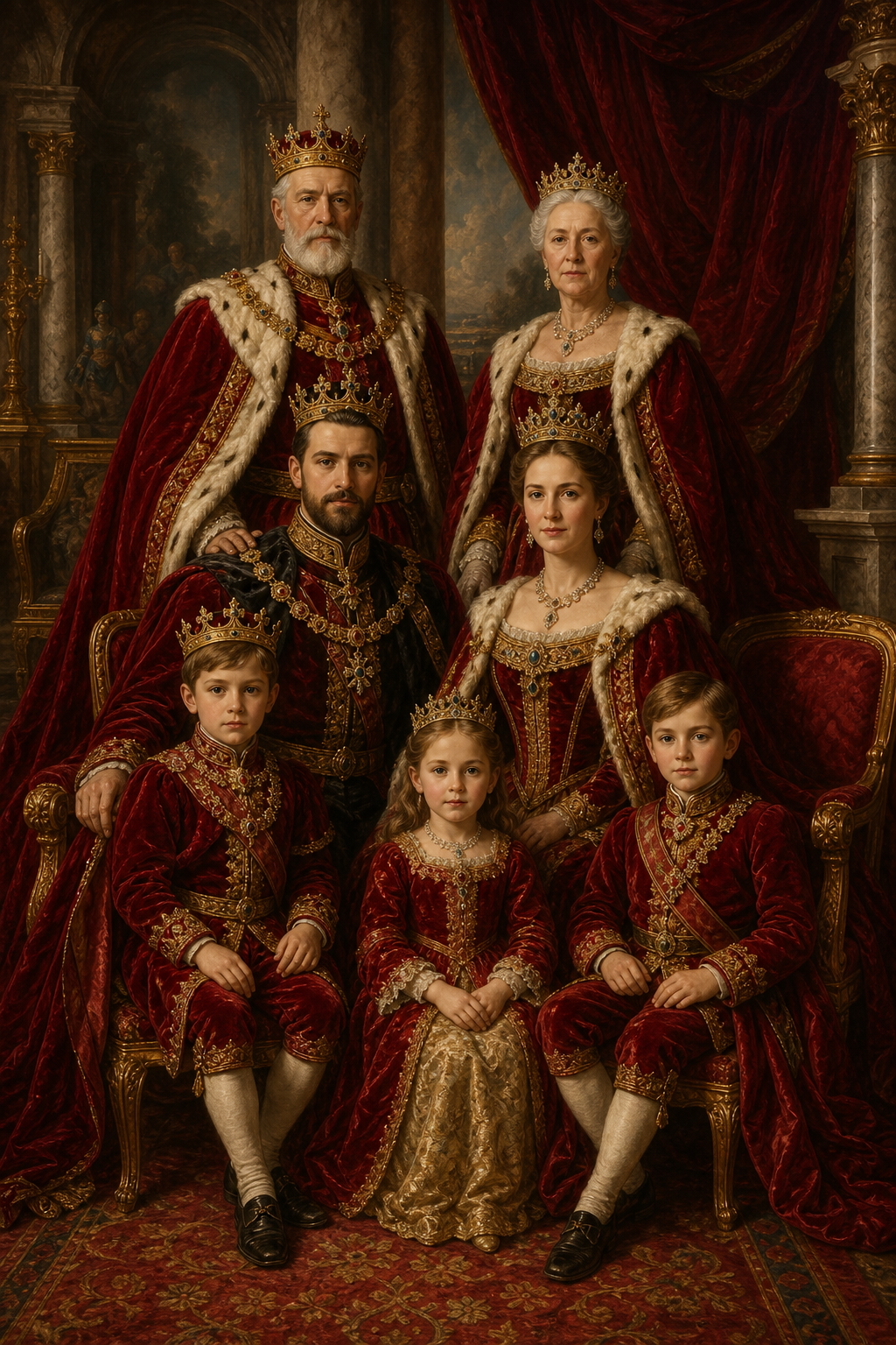 Family Portrait with Deceased Loved One — Regal Royalty Canvas