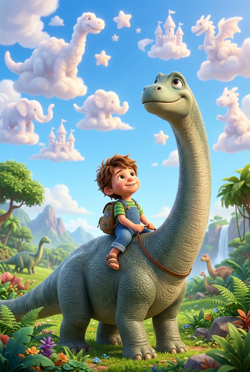 Diplodocus Cloud Gazing Custom Portrait - Best Personalized Portrait Gift: 2026 Buying Guide - PortraitGift
