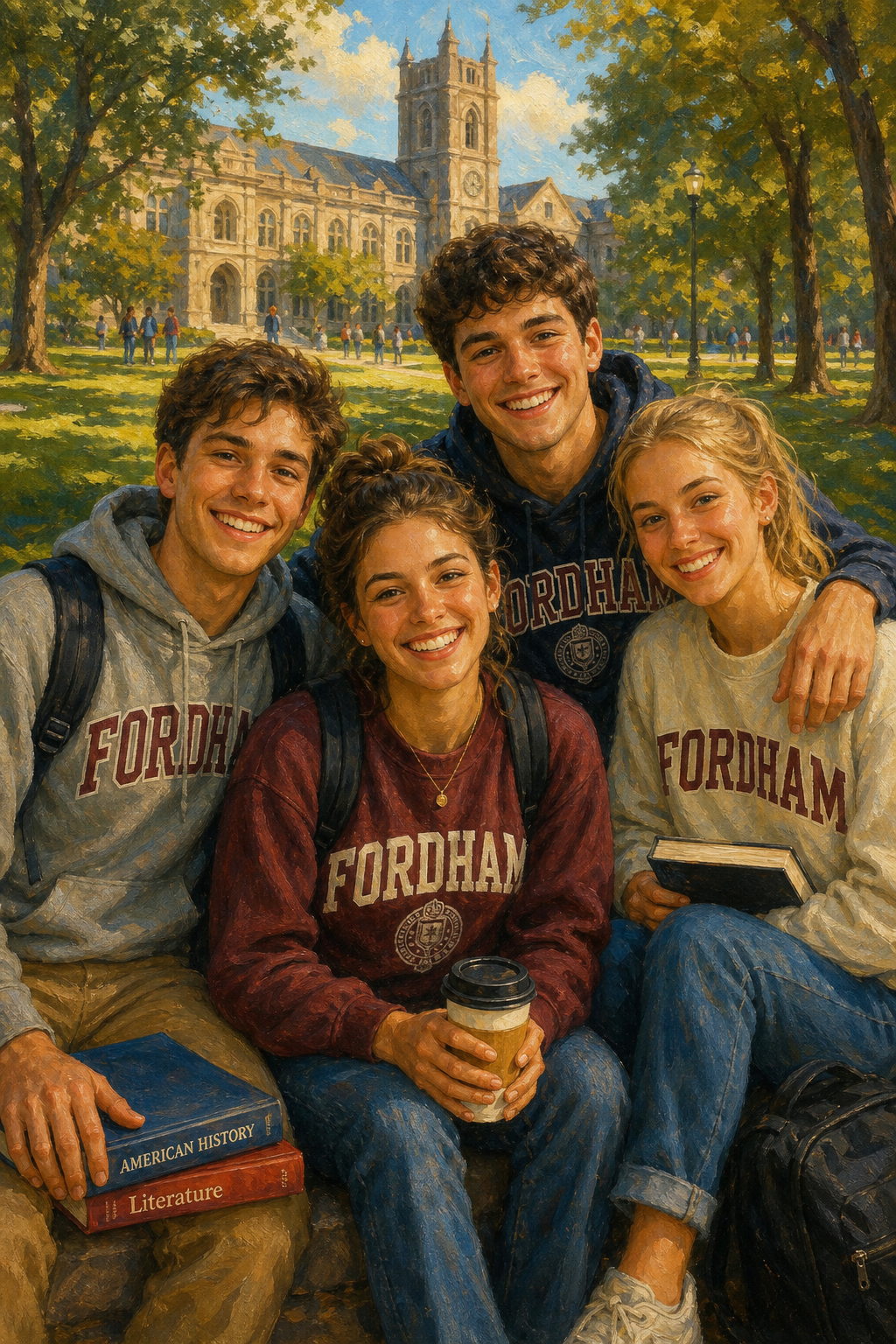 Custom Friendship Couple Portrait — Festive Campus Vibes from Photo