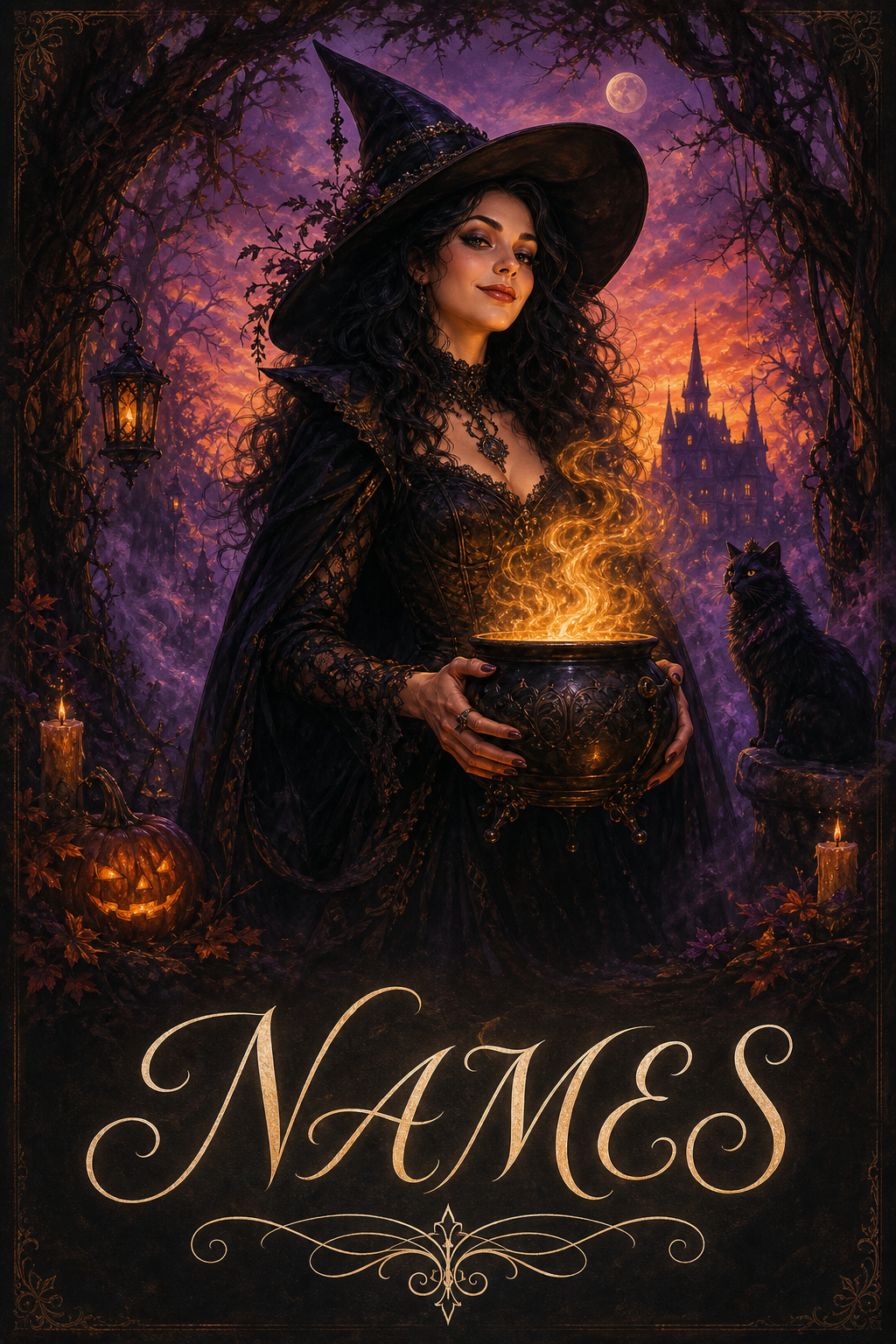 Custom Halloween Single Woman Portrait — Mystical Witch from Photo