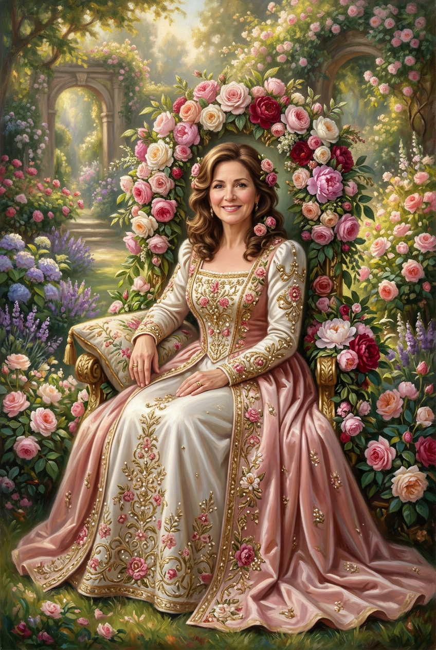 The Floral Throne Portrait - Best Valentine’s Day Gift Ideas for Them in 2026: Unique & Personalized - PortraitGift