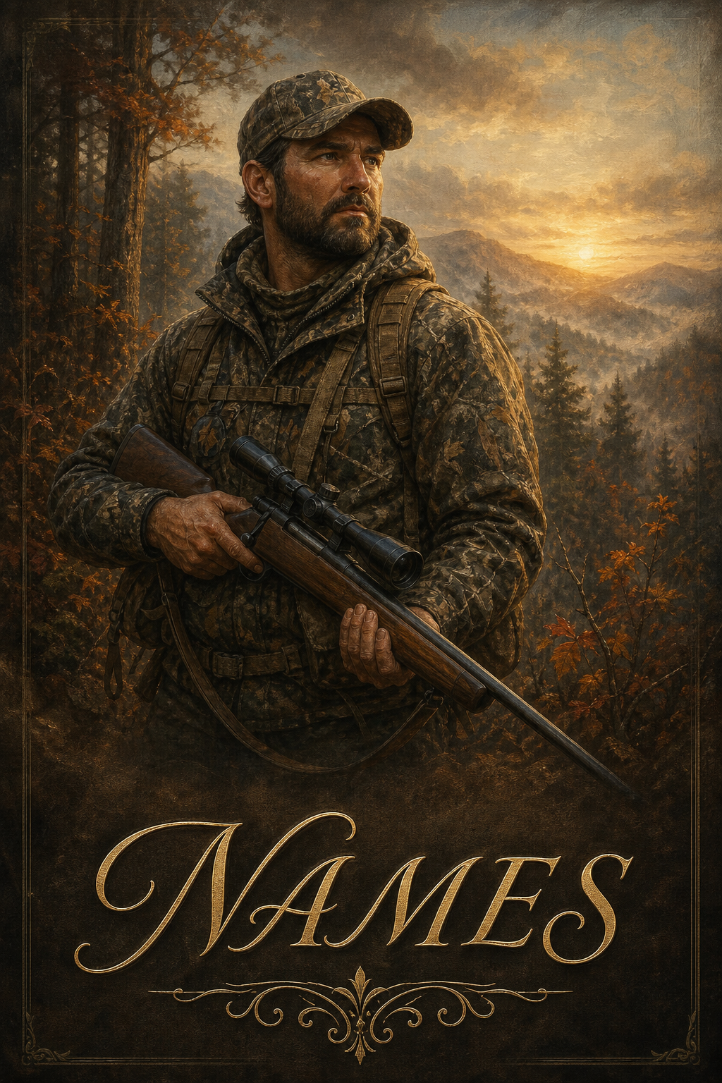 Custom Hobby Single-Man Portrait — Heroic Hunter from Photo