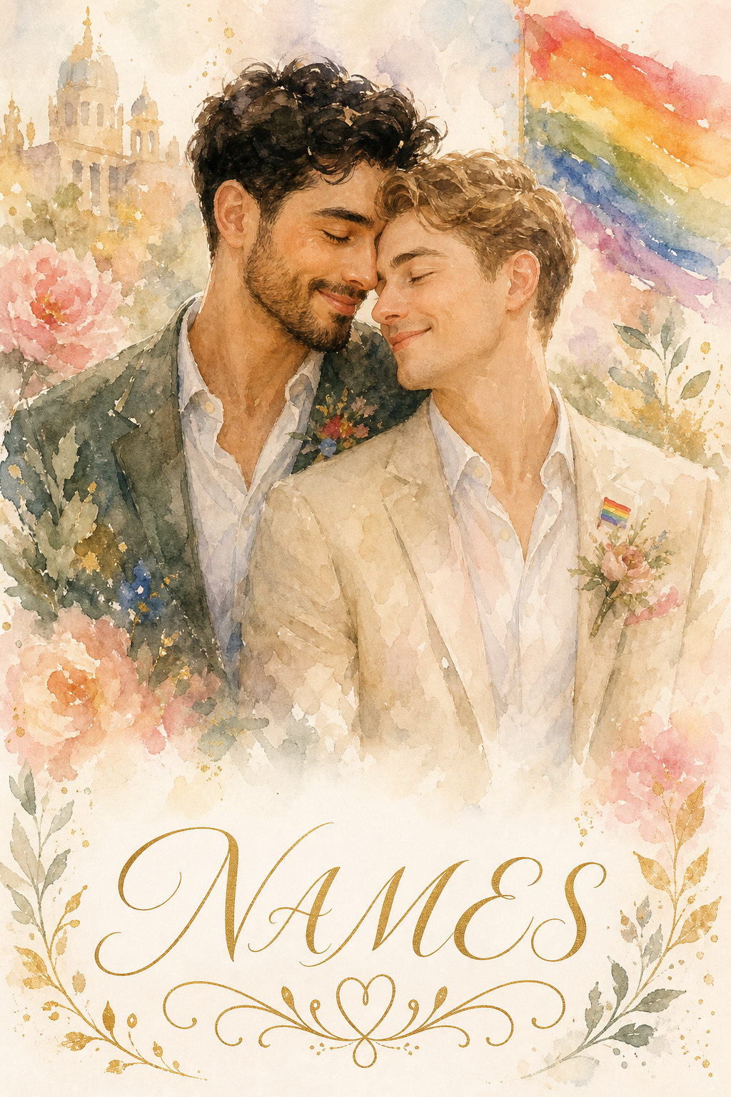 Custom Watercolor Couple Portrait — Romantic AI Art from Photo
